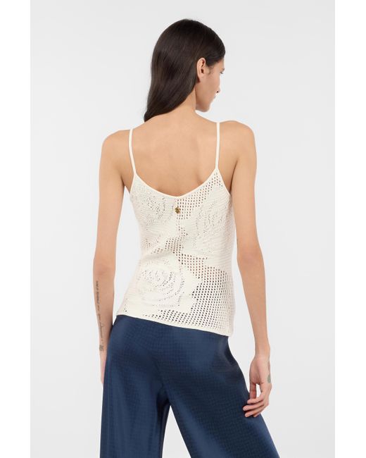 Rose Cutout Top Roberto Cavalli de color White