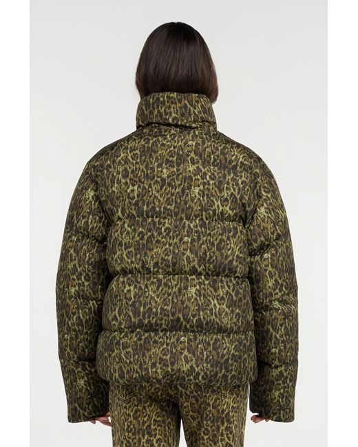 Roberto Cavalli Black Leopard Jacquard Print Reversible Puffer Jacket