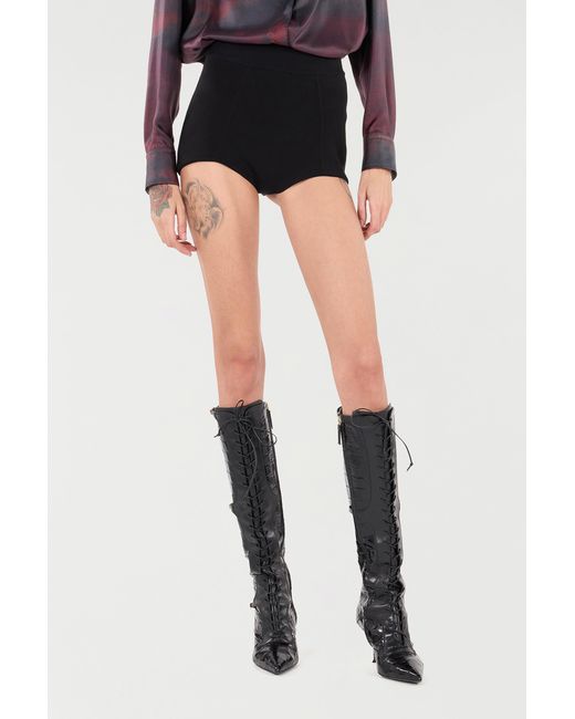 Roberto Cavalli Black High-Rise Shorts