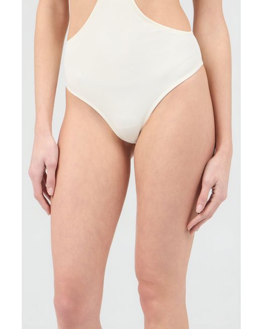 Roberto Cavalli White One-Piece With Luminous Jaguar Motif