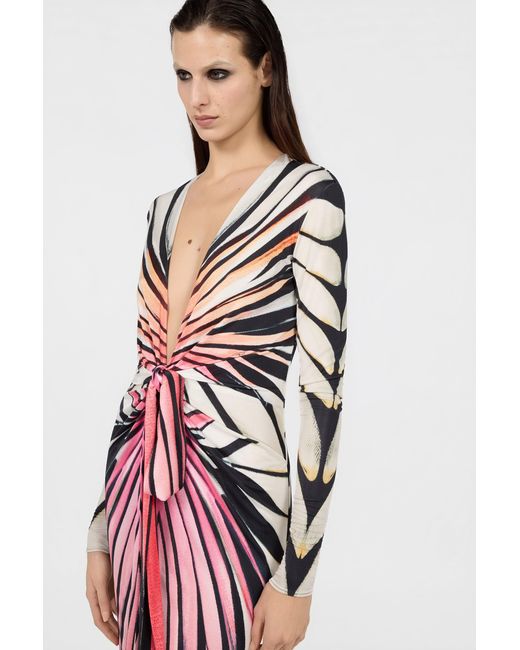 Roberto Cavalli White Ray Of Paradise Print Maxi Dress