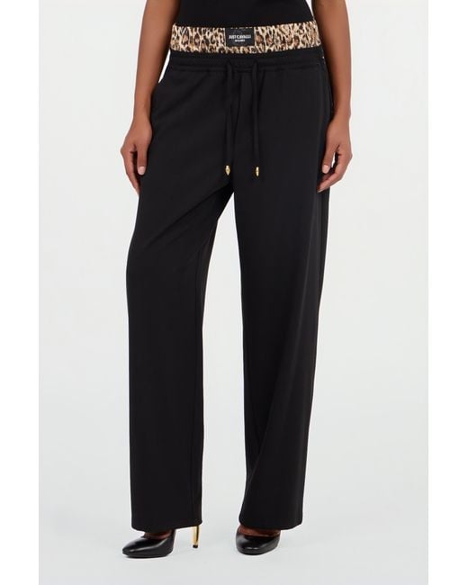 Roberto Cavalli Black Leopard Skin Waist Joggers