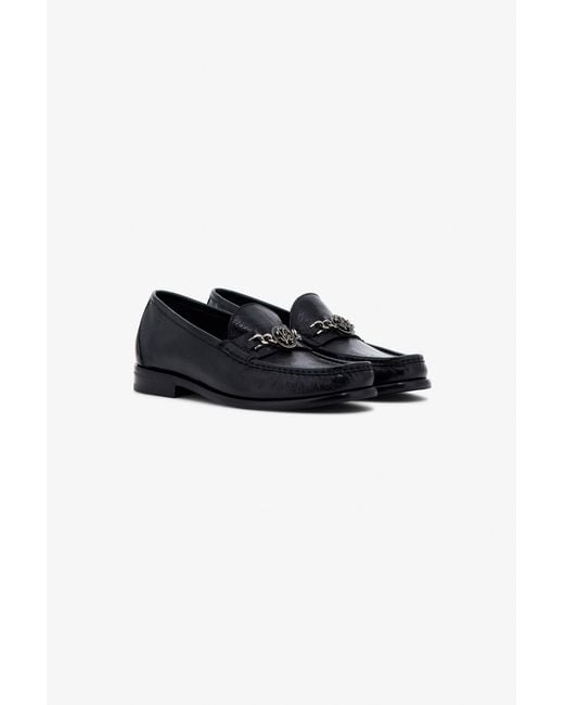 Roberto Cavalli Black Chain-Embellished Loafers for men