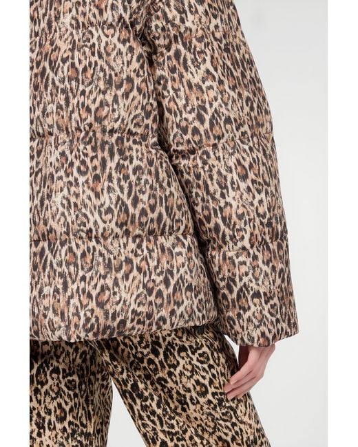 Roberto Cavalli Brown Reversible Leopard Print Puffer Jacket