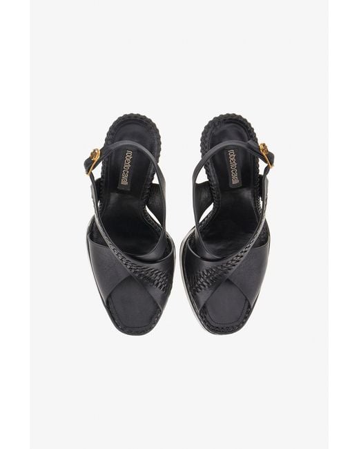 Roberto Cavalli Black Platform Sandals