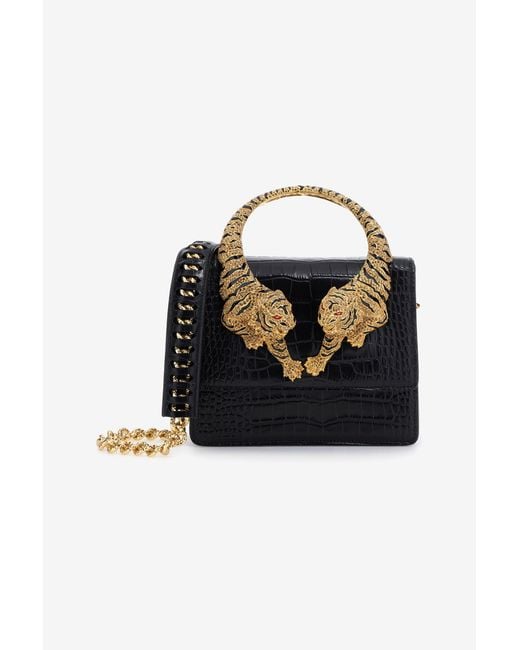 Roberto Cavalli Black Large Roar Bag