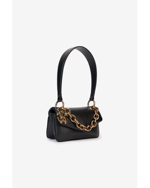 Roberto Cavalli White Shoulder Bag With Chain