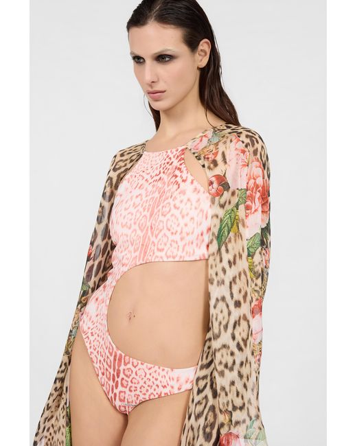 Roberto Cavalli Multicolor Jaguar Print One-Piece Swimsuit