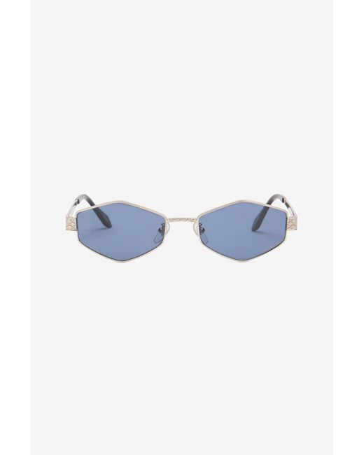 Roberto Cavalli Blue Geometrical Metal Frame