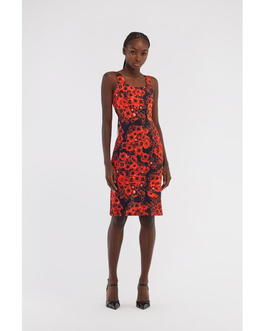 Dress With Rc Print Roberto Cavalli de color Red