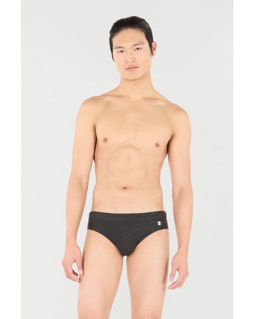 Roberto Cavalli Black Printed Swim Briefs for men