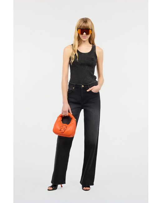 Roberto Cavalli Black Jeans With Logo On The Back