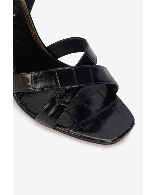 Roberto Cavalli Black Sandals With Straps And Thick Heel