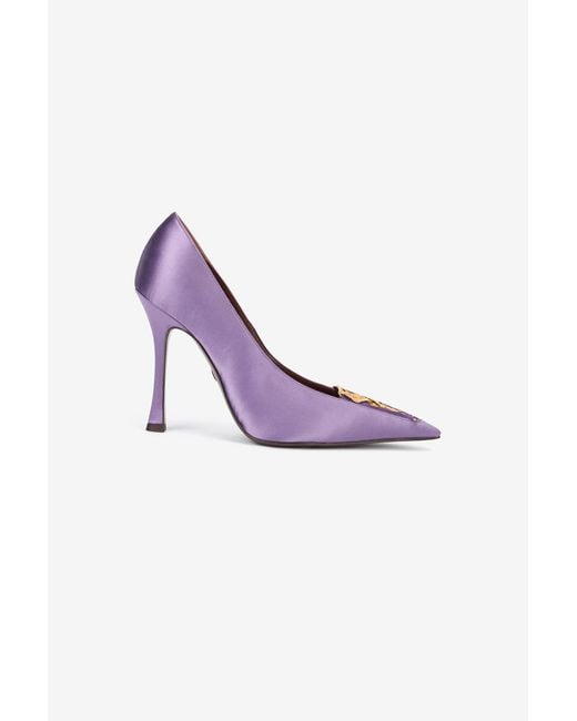 Roberto Cavalli Purple Lilac Pumps With Leaf Insert