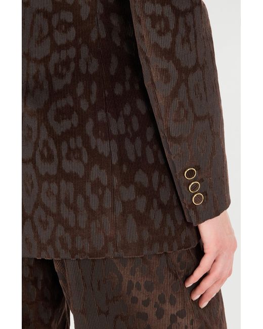Roberto Cavalli Black Jaguar Skin Corduroy Jacket