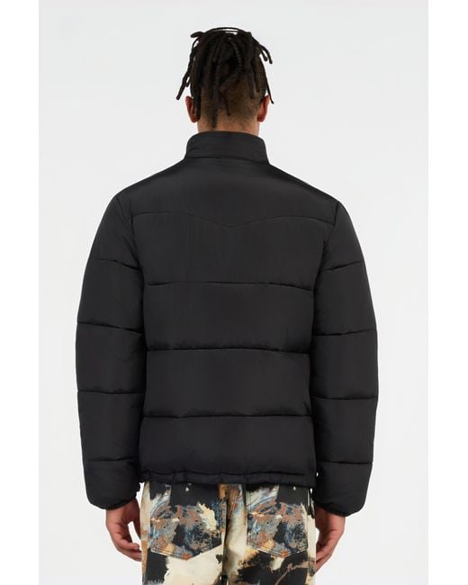 Roberto Cavalli Black Puffer Jacket With Monogram Jc for men