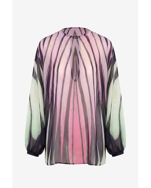 Roberto Cavalli Pink Ray Of Paradise Print Kaftan