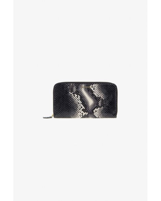 Roberto Cavalli Black Logo-Print Leather Wallet