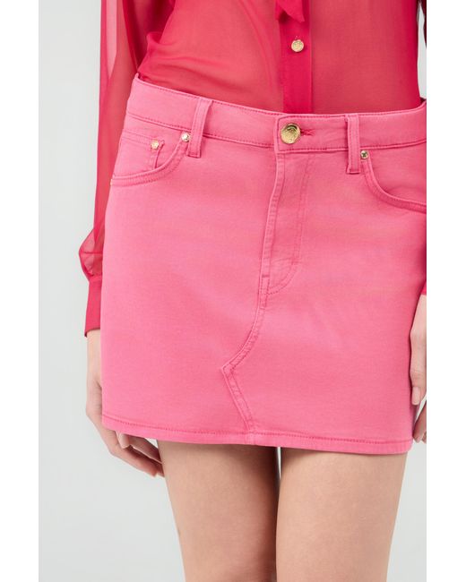 Roberto Cavalli Pink Denim Mini Skirt