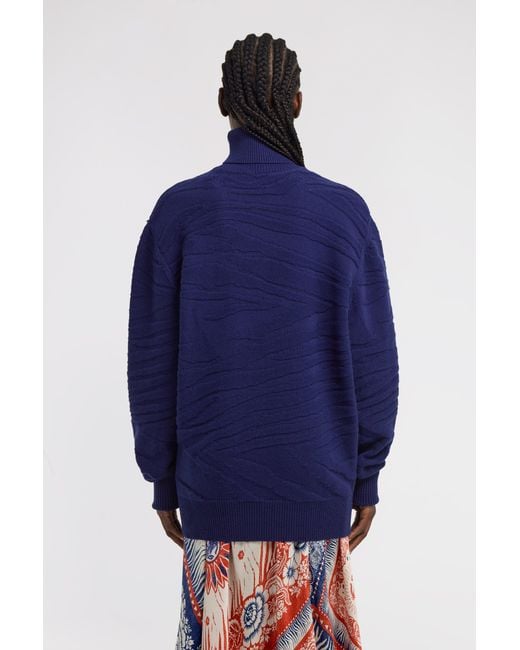 Roberto Cavalli Blue Turtleneck Sweater
