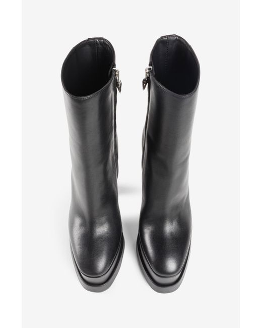 Roberto Cavalli Black Plateaustiefel Aus Leder