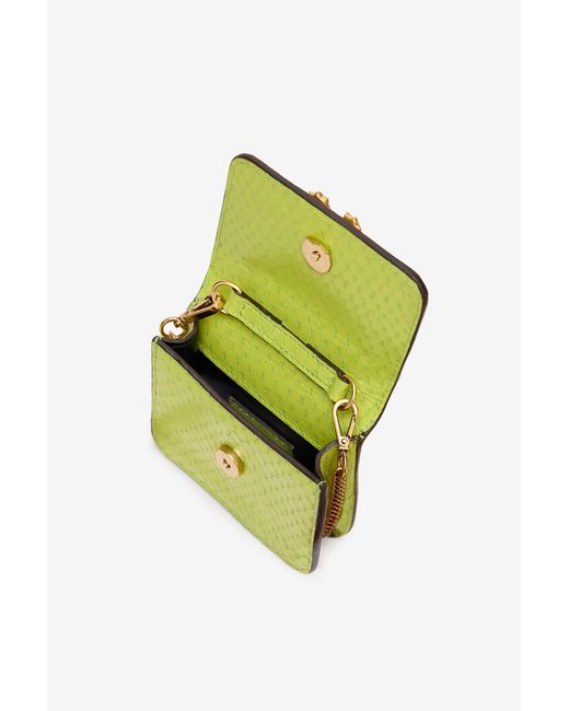 Roberto Cavalli Yellow Roar Bag With Bejeweled Tigers
