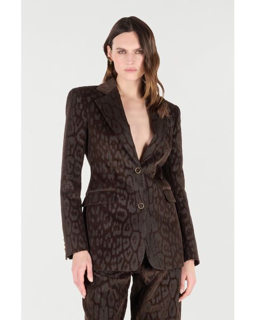 Roberto Cavalli Black Jaguar Skin Corduroy Jacket