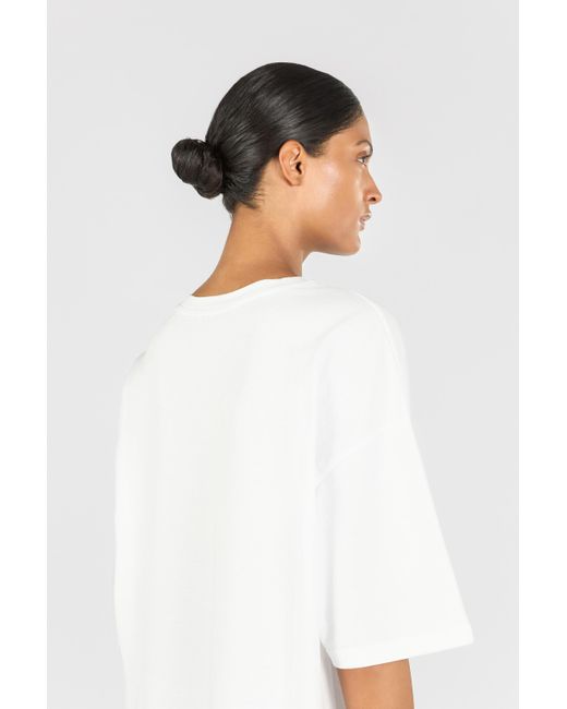 T-Shirt Avec Serpent Et Fleurs Roberto Cavalli en coloris White