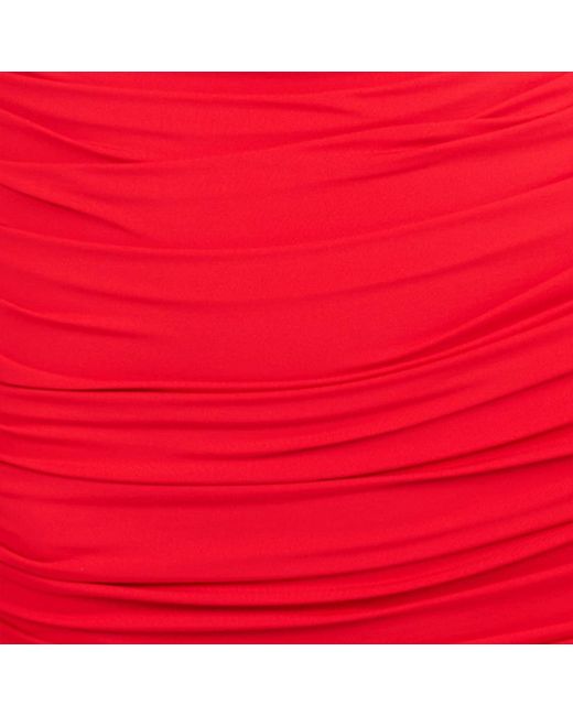 Roberto Cavalli Red Draped Mini Dress