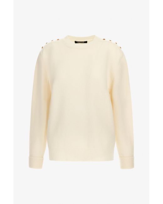 Roberto Cavalli Natural Long-Sleeved Crewneck Pullover