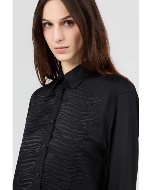Roberto Cavalli Blue Shirt With Embroidered Zebra Motif