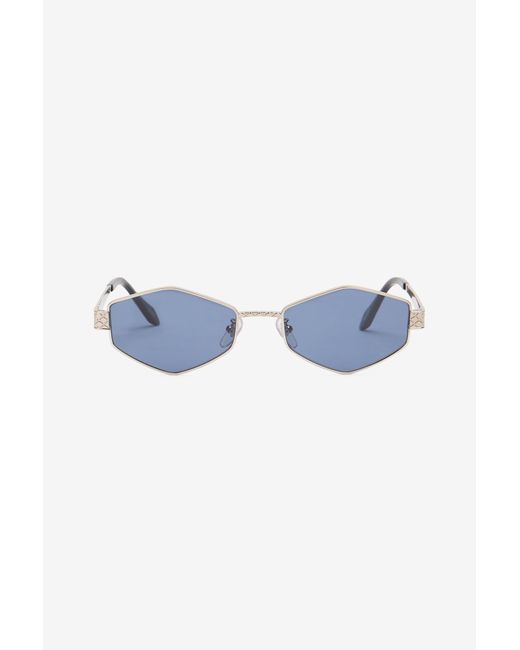 Roberto Cavalli Blue Geometrical Metal Frame