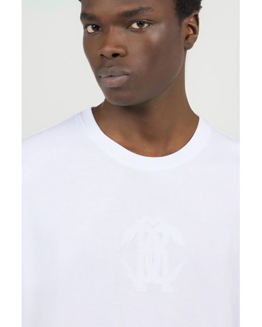 Roberto Cavalli White T-Shirt With Embroidered Logo for men