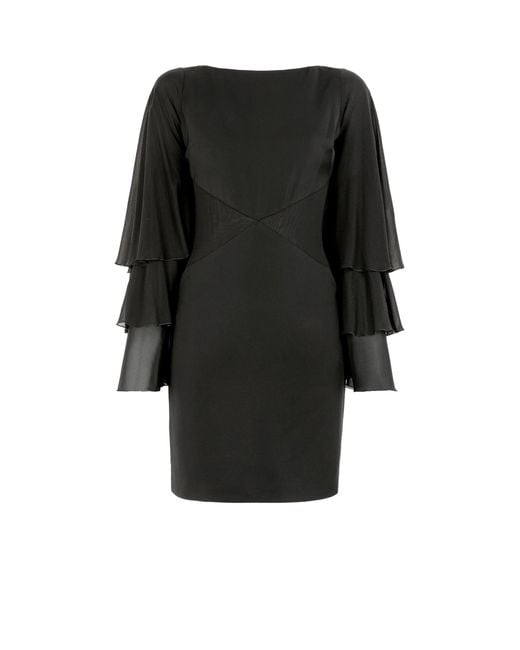 Roberto Cavalli Black Open-Back Panelled Minidress
