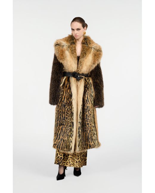 Roberto Cavalli Metallic Silk Skirt With Jaguar Skin Print