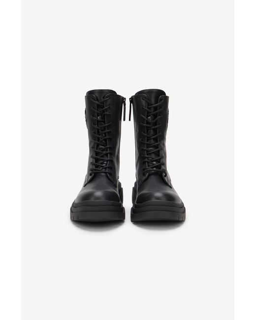 Roberto Cavalli Black Combat Boots With Logo