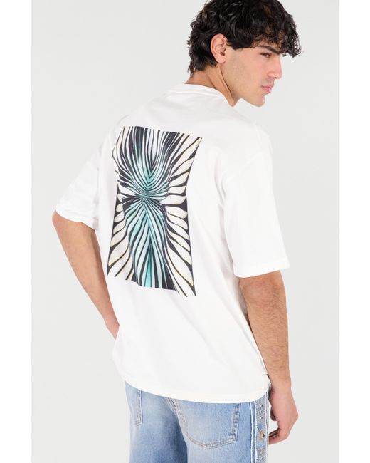 Roberto Cavalli White Cotton T-Shirt With Embroidered Logo for men