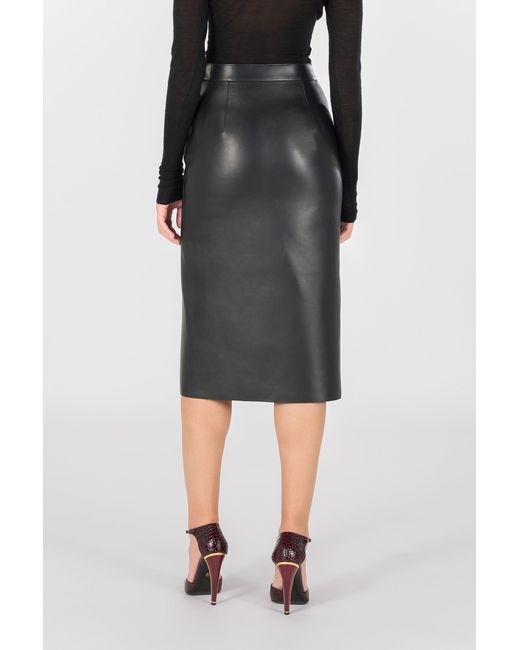 Roberto Cavalli Black Plain Midi Skirt