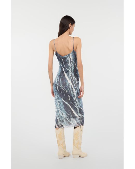 Rubane Print Midi Dress Roberto Cavalli en coloris Blue