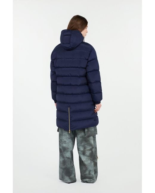 Roberto Cavalli Blue Marble Print Down Jacket