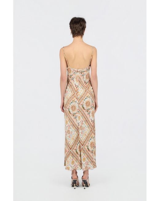 Roberto Cavalli White Persian Tarot Print Slip Dress