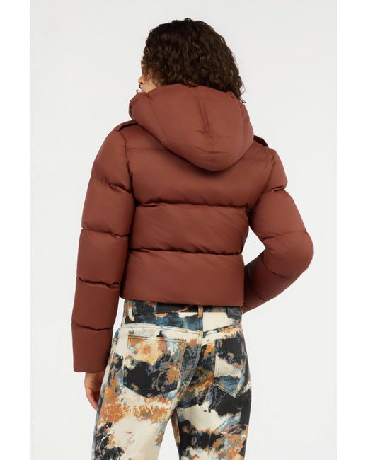 Roberto Cavalli Red Puffer Coat With Belt