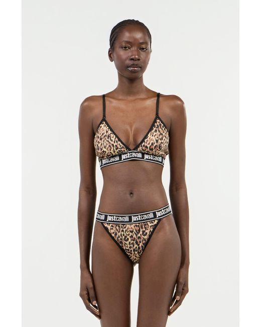 Roberto Cavalli Black Jaguar Skin Print Panties