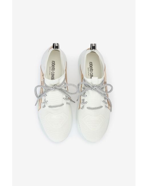 Roberto Cavalli Multicolor Sneakers With Snake-Effect Inserts
