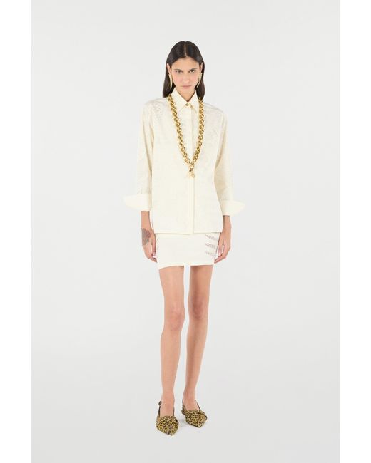 Roberto Cavalli White Python-Print Shirt