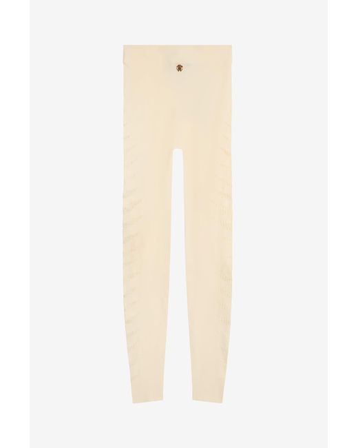 Roberto Cavalli White Ivory Cut-Out Leggings