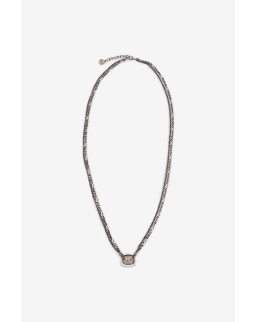 Roberto Cavalli Blue Necklace With Double Chain And Rc Monogram for men