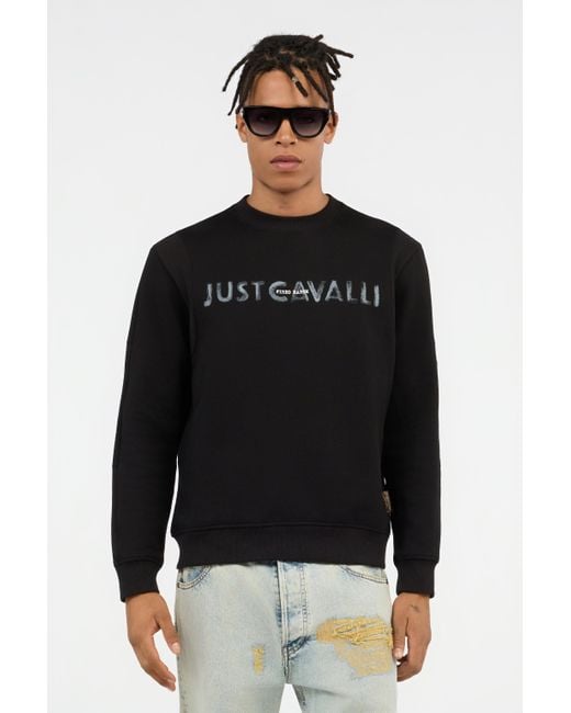 Sudadera Negra Con Logo Just Cavalli Roberto Cavalli de hombre de color Black