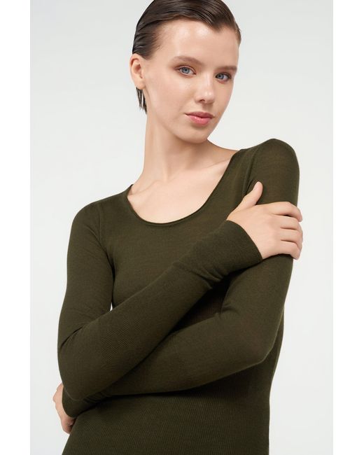 Roberto Cavalli Green Long Sleeve Knit Top