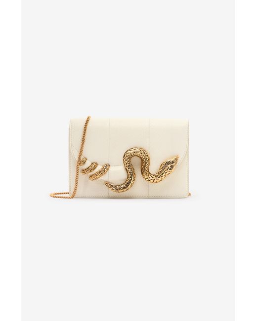 Roberto Cavalli Natural Bag With Snake And Scale Motif